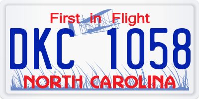 NC license plate DKC1058