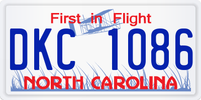 NC license plate DKC1086