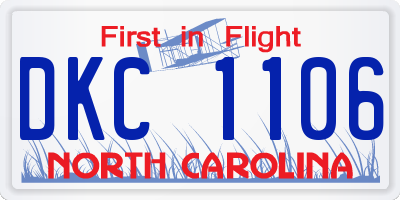 NC license plate DKC1106