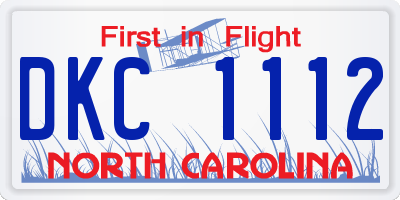 NC license plate DKC1112