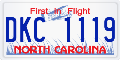 NC license plate DKC1119