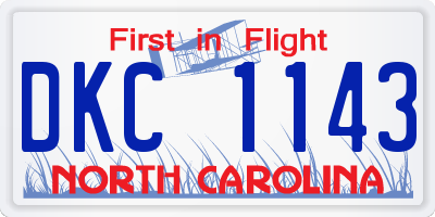NC license plate DKC1143