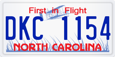 NC license plate DKC1154