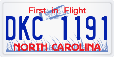 NC license plate DKC1191