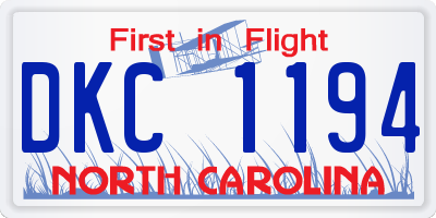 NC license plate DKC1194