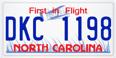 NC license plate DKC1198