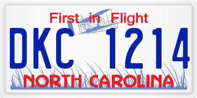 NC license plate DKC1214