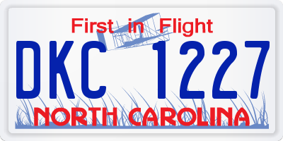 NC license plate DKC1227