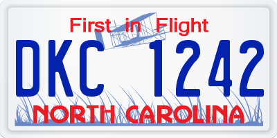 NC license plate DKC1242