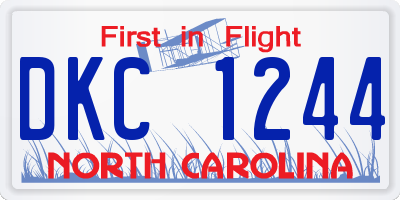 NC license plate DKC1244