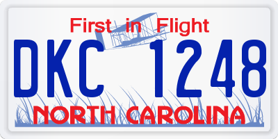 NC license plate DKC1248