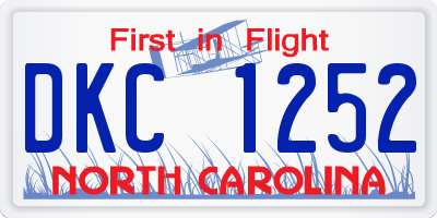 NC license plate DKC1252