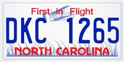 NC license plate DKC1265