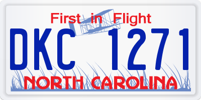 NC license plate DKC1271