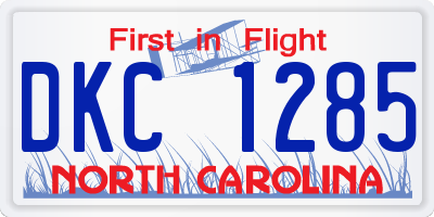 NC license plate DKC1285