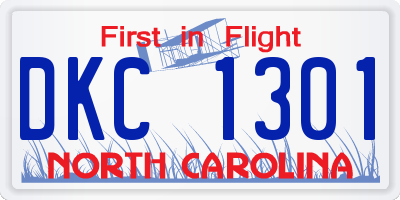 NC license plate DKC1301