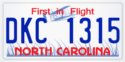 NC license plate DKC1315
