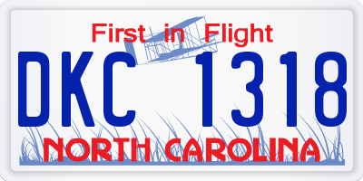 NC license plate DKC1318