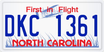 NC license plate DKC1361