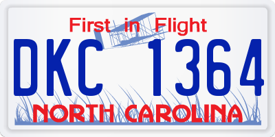 NC license plate DKC1364