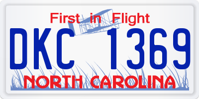 NC license plate DKC1369