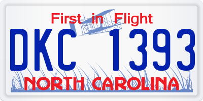 NC license plate DKC1393