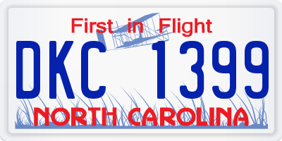 NC license plate DKC1399