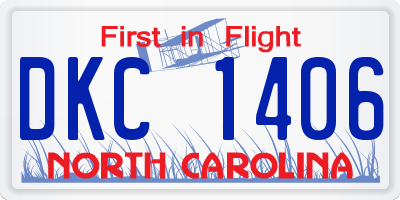 NC license plate DKC1406