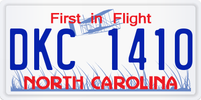 NC license plate DKC1410