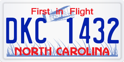 NC license plate DKC1432