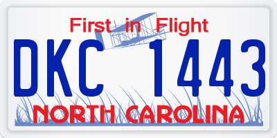 NC license plate DKC1443