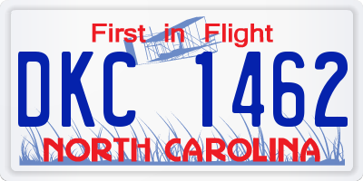 NC license plate DKC1462