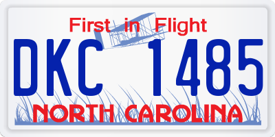 NC license plate DKC1485
