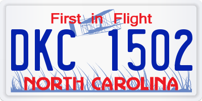 NC license plate DKC1502