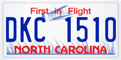 NC license plate DKC1510