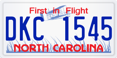 NC license plate DKC1545