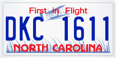 NC license plate DKC1611