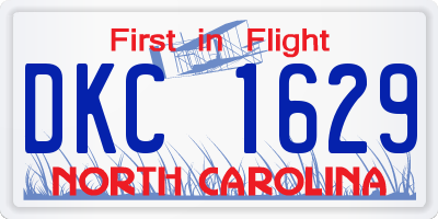NC license plate DKC1629