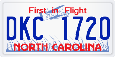NC license plate DKC1720