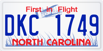NC license plate DKC1749