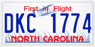 NC license plate DKC1774