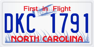 NC license plate DKC1791