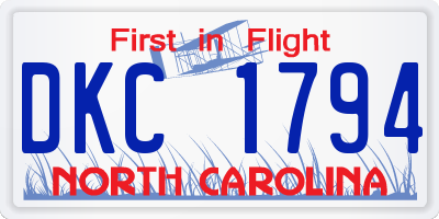 NC license plate DKC1794