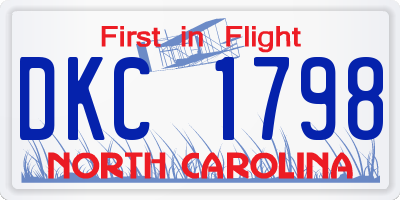 NC license plate DKC1798