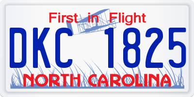 NC license plate DKC1825