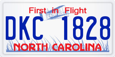 NC license plate DKC1828
