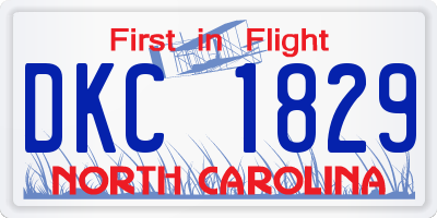 NC license plate DKC1829