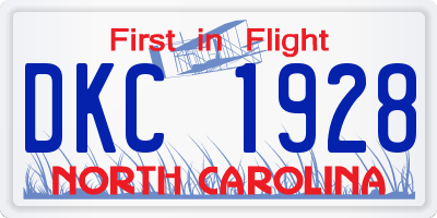 NC license plate DKC1928