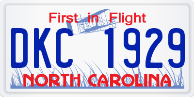 NC license plate DKC1929