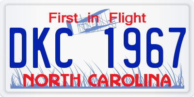 NC license plate DKC1967